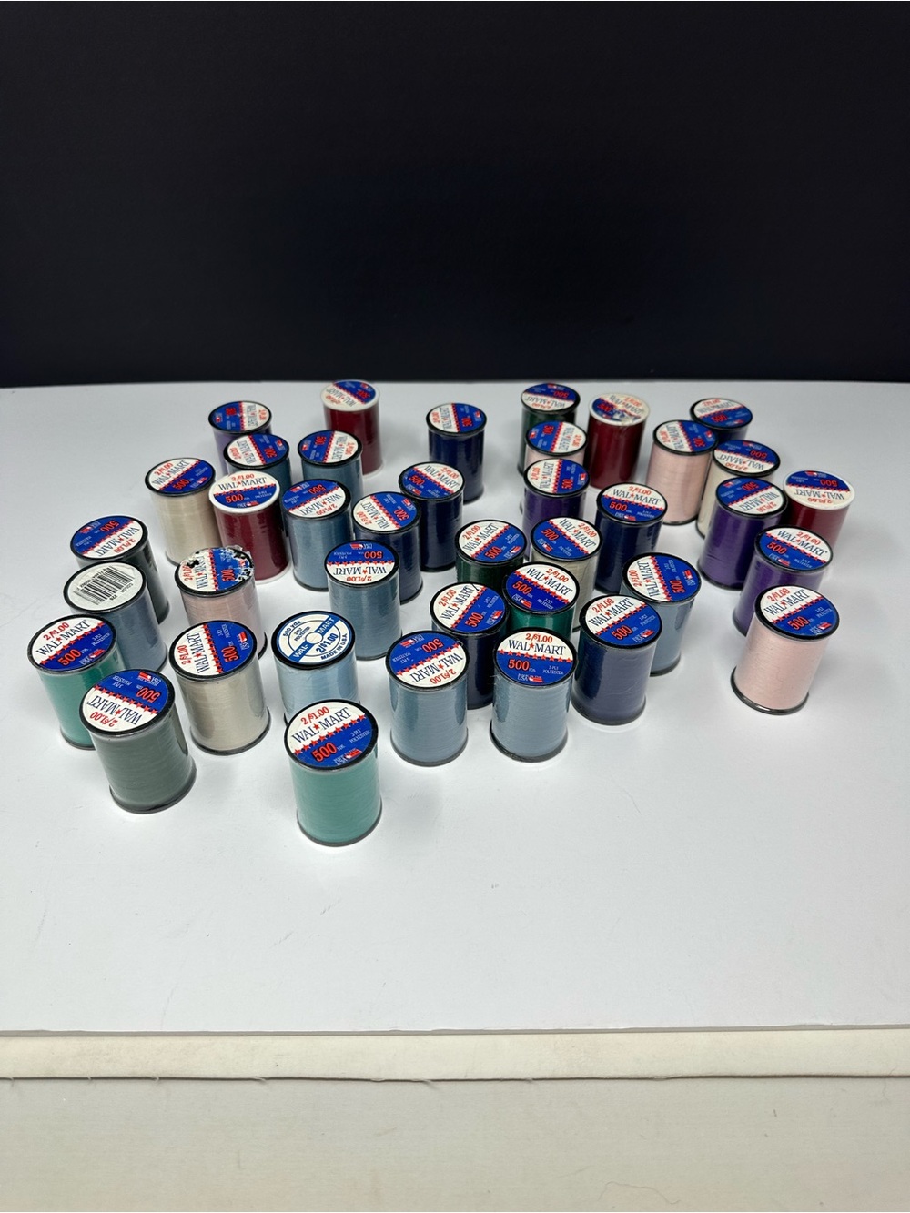 NEW Sealed Lot of 39 Vintage Sewing Machine Thread Spools Assorted Colors X0